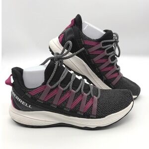 Merrell Bravada Edge Hiking Sneakers Womens 8 Black Burgundy Mesh Trail Shoes
